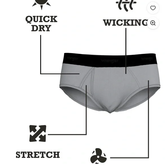 NWT Wrangler Workwear Men's Carpenter Cooling Briefs 3-Pack Nylon Stretch - Picture 7 of 8